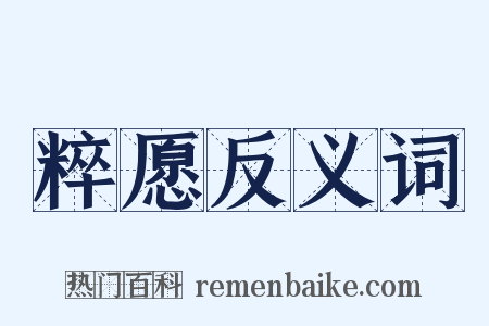 粹愿反义词是什么意思的图片
